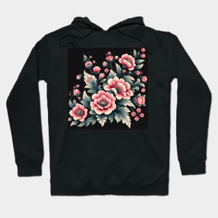 Pink Floral Illustration Hoodie